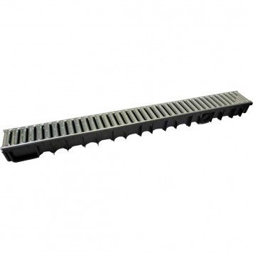 Set rigolă drenaj ECO COMPACT cu grătar din oțel galvanizat 