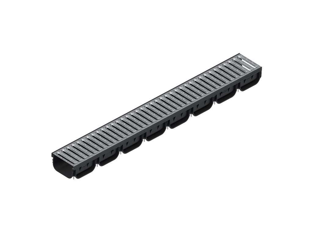 Rigolă din plastic Easy2 DN100 H70 cu grătar din oțel zincat